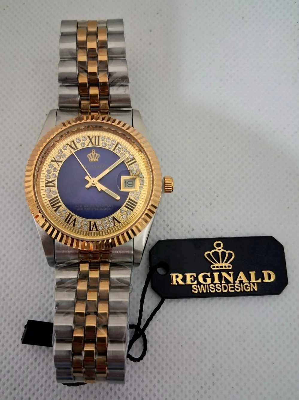 NEW IN BOX Men's Reginald 36mm Real Diamond Presidential Date Watch